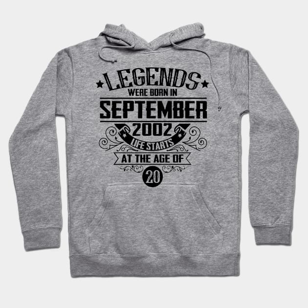 20th Birthday September 2002 Legend Hoodie by HBfunshirts